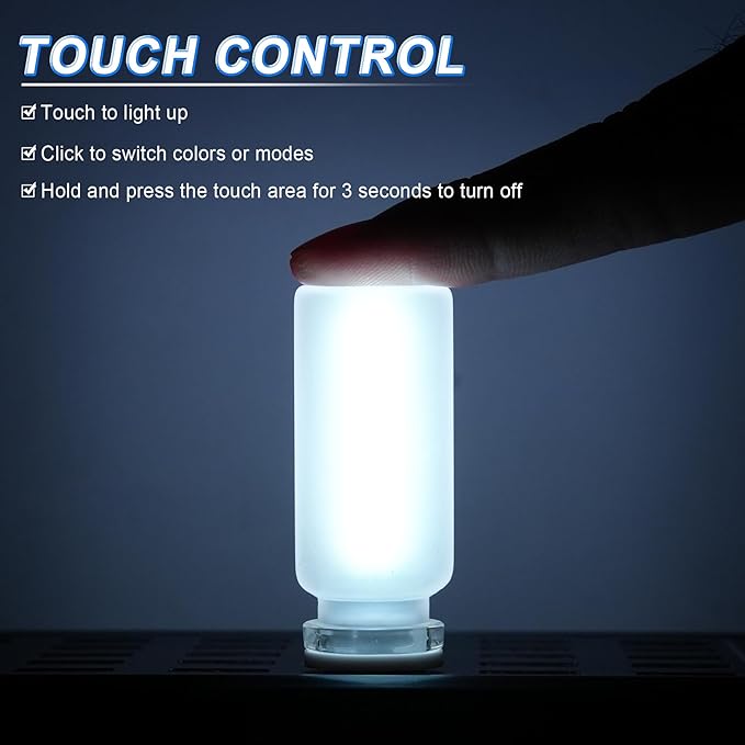 iFunyLED Car Interior USB LED Night Light, Touchable Dimming with 13 Modes of Car Ambient Lighting Kit, Frosted Glass Bottle Lamp, Car Interior Accessories Suitable for Most Vehicles, Pack of 2