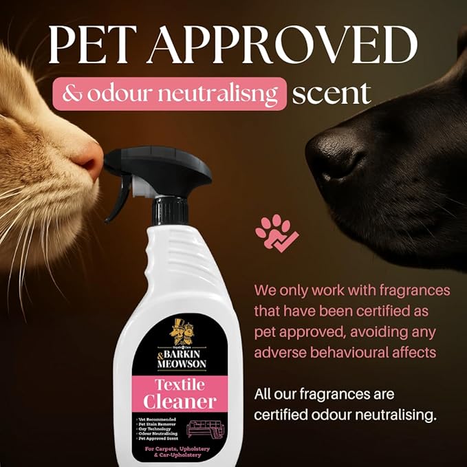 Barkin & Meowson Odor Neutralizing Textile Cleaning Spray 450ml / 15.83 fl.oz - Cleaning Spray for Upholstery, Carpets and Woven Fabrics