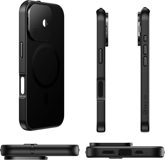 Spy-Fy iPhone 16 Privacy Case with Camera Covers Front and Rear | Magsafe compatible and Kickstand | Protect Your iPhone and Privacy | 6-Foot Drop Proof | 6,1 Inch | Camera Protection by Valenta