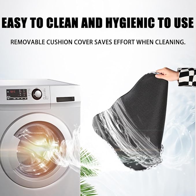 Car Seat Cushion, Auto Gel Infused Memory Foam Cushion for Driver Comfortable Driving Hip Pressure Relief Office Chair, Universal for Vehicles and Office Chairs (Gray/Black)