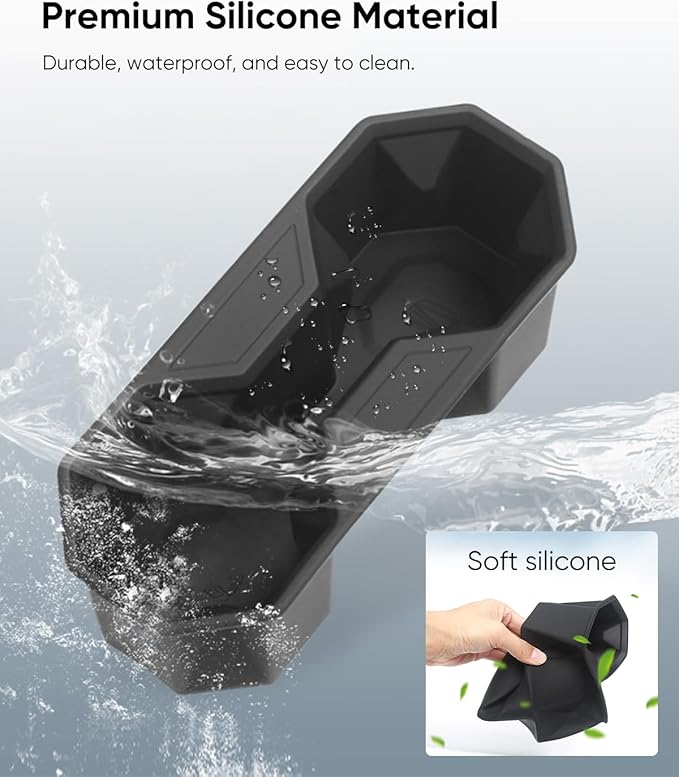 Tesla Cybertruck Cup Holder - Dual Compartment Silicone Insert for 2024-2025 Cybertruck, Anti-Slip & Spill-Proof, Custom Fit for Secure Drink Placement, Durable & Easy to Clean Interior Organizer