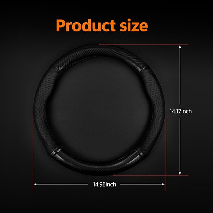 1 Pack Car Breathable Steering Wheel Cover, Wear -Resistant Steering Wheel Sleeve, Carbon Fiber Non-Slip Steering Wheel Protector, Four Seasons Universal Steering Wheel Set (Circular)