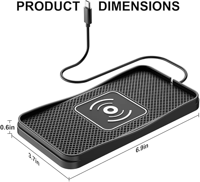 Wireless Car Charger Pad for Honda Accord 2000-2025, Type-C/USB 20W Car Wireless Charger Non-Slip Phone Charging Pad Car Accessories,A 30cm Cable Type-C Plug