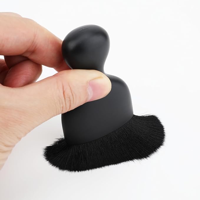 Car Detailing Brush, Soft Bristle Cleaning Brush, Scratch-Free Auto Duster Tool for Dashboard, Air Vents, Leather & Interior Cleaning (Black with Cap)