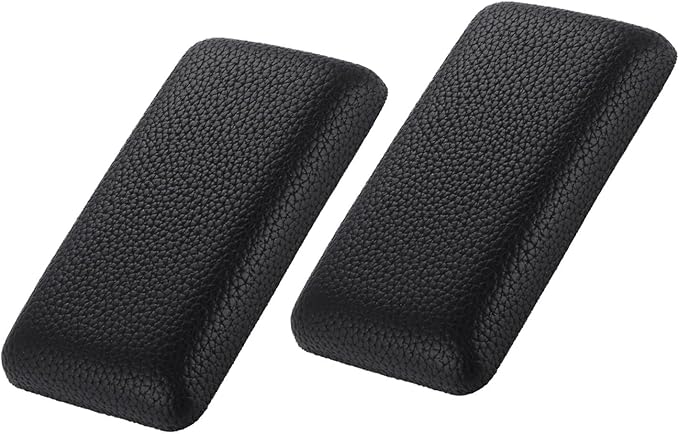 2pcs Car Arm Rest Elbow Pads, Auto Center Console Knee Cushion Adjustable Height Soft Leather Pad Knee Support Pad with Memory Foam for Universal Car Interior Accessories(Black)