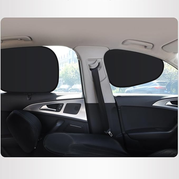 4PCS Car Window Shade, Automobile Sunshade, Car Sun Blocker, Static Suction car Window Sunshade, 99% Sun-Blocking Rate, Front and Rear Window sunshades