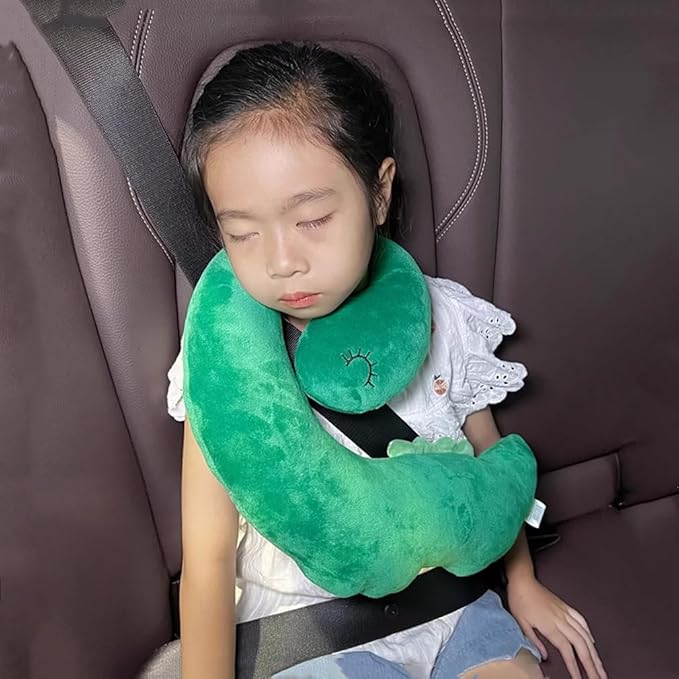 Car Travel Pillow for Kids Car Seat Pillow Cute Cartoon Travel Pillow Cushion Breathable Head and Body Support Pillow for Sleeping Travel Neck Rest Car Seat Pillow Long Journey&Road Trip