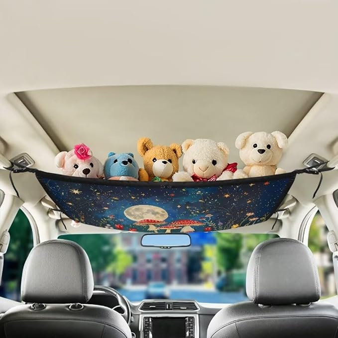 Mushroom Moon Car Roof Storage Bag Car Seat Organizer Roof Storage All Car Storage Organizers Large Capacity Storage for Small Items