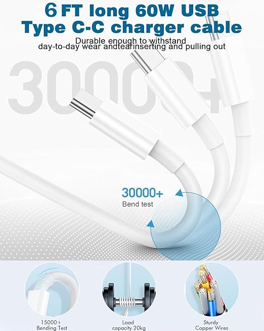 USB C Charger for iPhone 17/16 Charger Fast Charging,Type C Charge Apple Fast USB C Wall Chargers Block Adapter 6FT Charging Cable Cord for iPhone 17 Pro Max/Air/16/16Pro/15/15 Plus/iPad Pro/Air/Mini