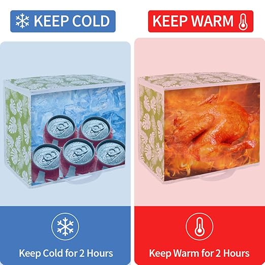 CIVJET 1-Pack Insulated Reusable Grocery Shopping Bags, X-Large Insulated Food/Pizza Delivery Bag for Delivery Drivers, Commercial Food Warmers, Tote Cooler/Thermal Bags