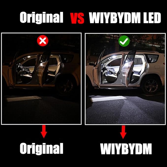 LED Interior Lights Bulb Kit for Hyundai Santa Fe 2013 2014 2015 2016 2017 2018 2019 2020 Map Dome Vanity Mirror Trunk License Plate Tag Lights Interior Bulbs + Install Tool Guide