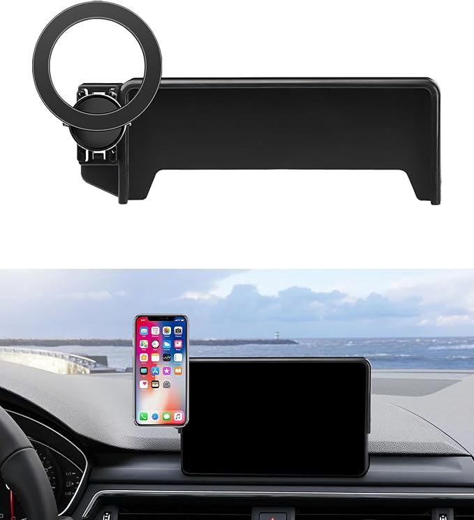 Car Phone Holder for Audi A4&S4 17-19 Accessories /Q5 18-20 / A5 18-19/7-inch Screen Fixed Clip, Phone Mount Compatible with MagSafe, 360° Rotation Cell Phone Holder