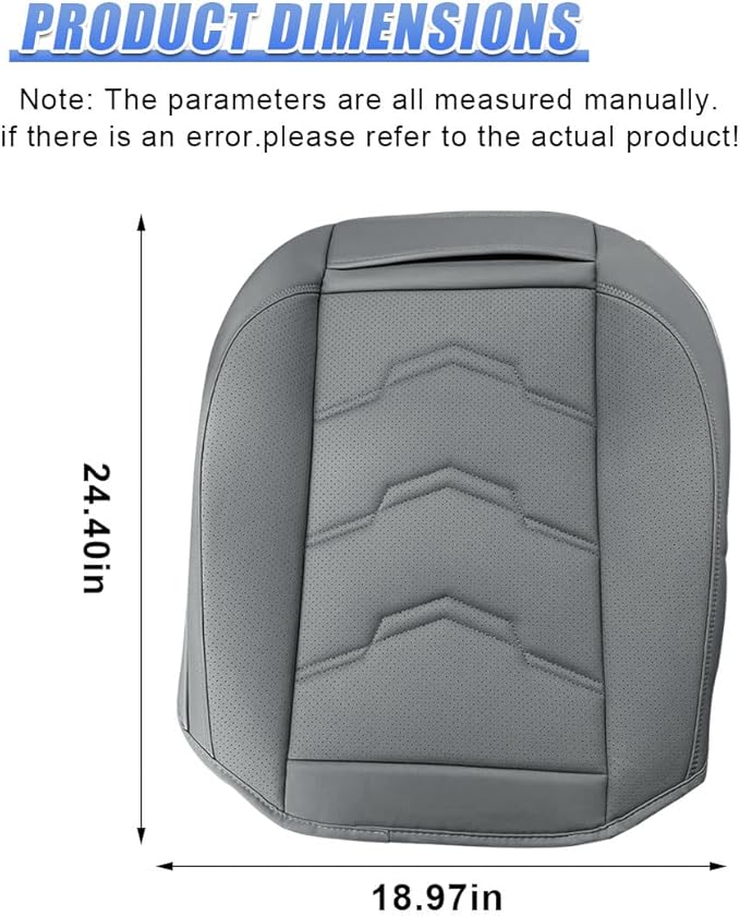Luxury Faux Leather Car Seat Cover - Anti-Slip Waterproof Drive Seat Cushion Car Front Bottom Seat Cover with Storage Pocket - Universal Full Wrap Seats Protector for Cars SUV Trucks(Gray)