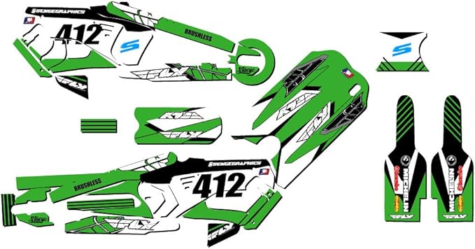 16eDRIVE Fly Racing Green Senge Graphics Kit Compatible with Stacyc