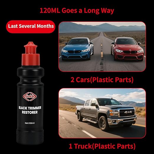Restorer for Cars Revive Faded Plastic, Rubber Vinyl Ultimate Solution for Car Trim Restoration Protection Plastic Restorer- Ultimate Car Detailing Solution - Resists Water, UV Rays, Dirt (1Pack)