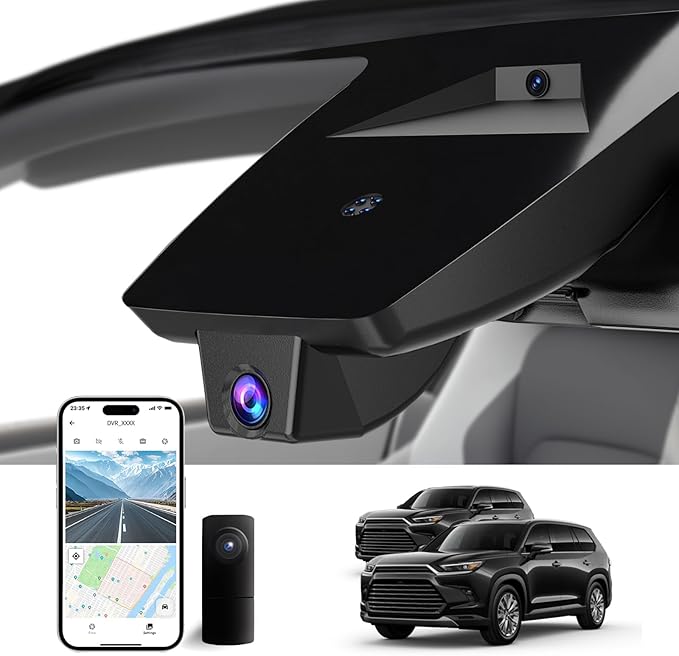 4K &1080P Dash Cam for 2024 2025 2026 Toyota Grand Highlander XLE Limited Platinum (AS10),OEM-Style, UHD 2160P Video,Built-in WiFi & APP,Loop-Recording,G-Sensor,Plug & Play,128GB Card
