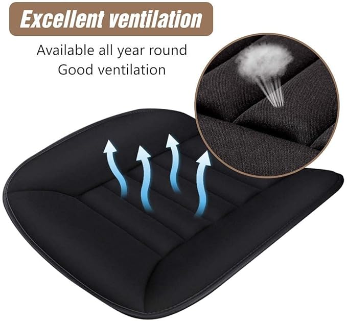 Memory Foam Seat Cushion for Car & Office Chair, Non-Slip Car Seat Cushion for Driving with Soft Comfort & Warmth, Universal Car Cushion for Long Driving Ergonomic Support (Gray)