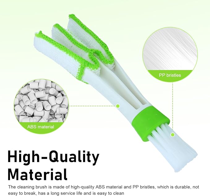3 PCS Mini Duster for Car Air Vent, 3 Arms Small Duster Vent Cleaner, Blinds Cleaner Dusting Tool, Universal Cleaning Tools for Blinds, Keyboards, Fans (Green)