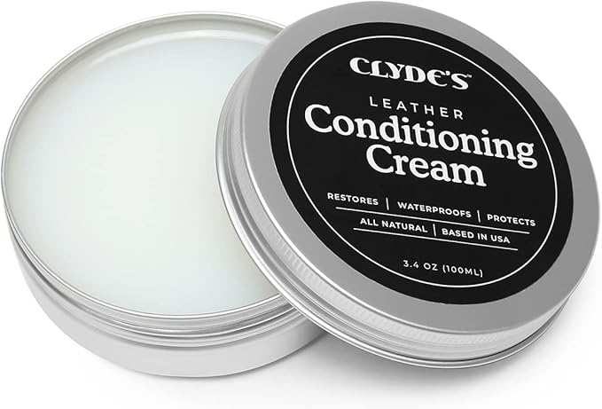Clyde's™ Leather Conditioning Cream | All Natural, Non Toxic Formula | Restore & Repair Sofas, Car Seats, Shoes and More
