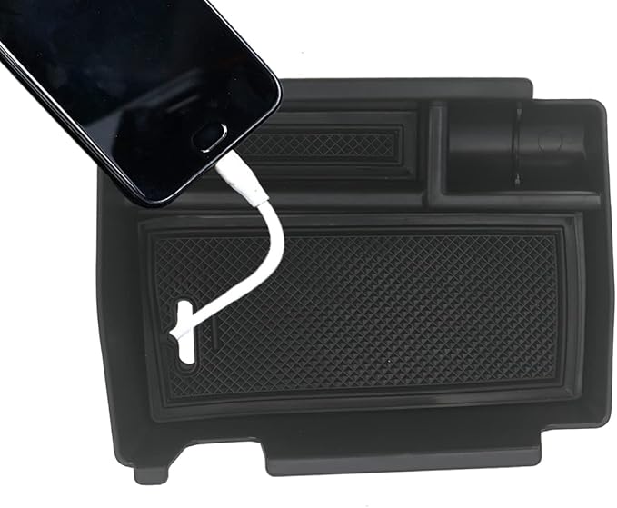YOCTM Center Console Tray Armrest Secondary Glove Storage Box Compatible with Jeep Compass 2022 2023 2024 2025 Black Interior Accessories Center Console Organizer (Armrest Box)