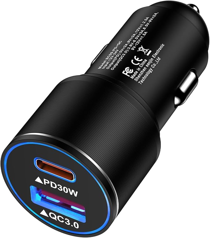 48W USB C Car Charger, All Metal 12V USB Outlet PD & QC 3.0 Fast Charge iPhone Car Charger Adapter Type C Flush Fit Car Plug for iPhone 17 16e 16 15 14 13 12 11 Pro Max SE XR,Samsung S26 S25 S24 A17