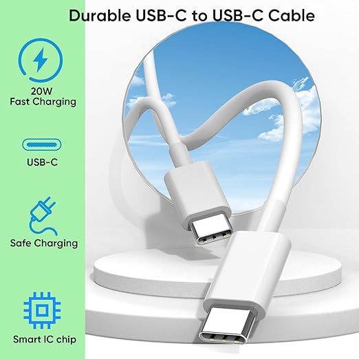 USB C Charger for iPhone 17/16/15 Charger Fast Charging,20W Apple Fast USBC Wall Chargers 2Pack Type C Blocks Adapter Fast USBC Charging Cable Cord for iPhone 17 Pro Max/16Pro/15Plus/iPad Pro/Air/Mini