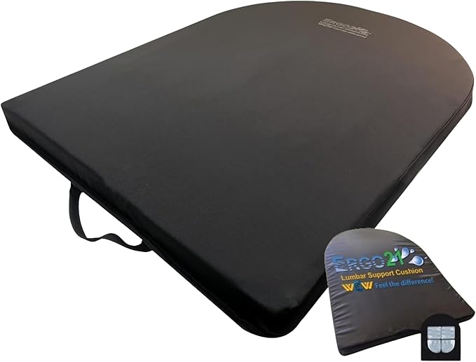 ERGO21 Lumbar Support Pillow for Office Chair, Car, Driving Seat, Auto, Lower Back Pain | Great Back Support with Liquid Filled Membranes | Small Size, (18" W x 18”x 1.5”)