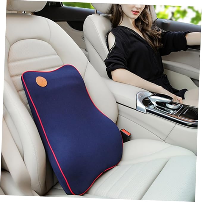 Memory Car Seat Waist Cushion Comfortable Lumbar Support Pad Blue for Auto Supplies Ergonomic Design for Driving Durable and Material