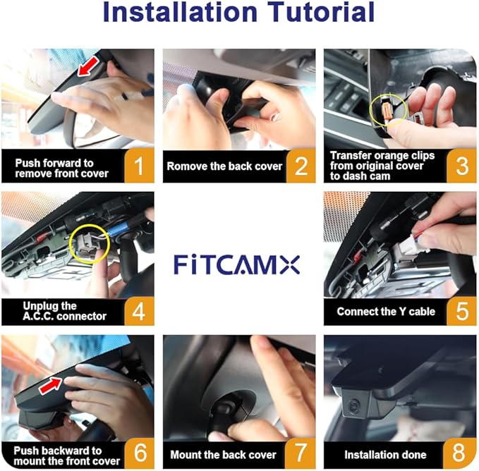 Fitcamx Front 2160P+Rear 1080P Dash Cam for 2021-2026 Toyota Sienna LE Limited XLE Platinum XSE (XL40), OEM Factory Look, Dual HD Video, WiFi & APP, Loop Recording, G-Sensor, Easy to Use, 128GB Card