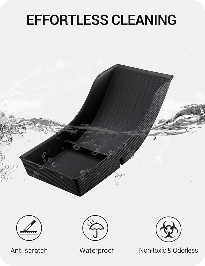 BASENOR Lower Center Console Organizer Tray for Model Y Model 3 (Proprietary Design) Bottom Storage Box Fit 2021-2024 Model Y 2021-2023 Model 3