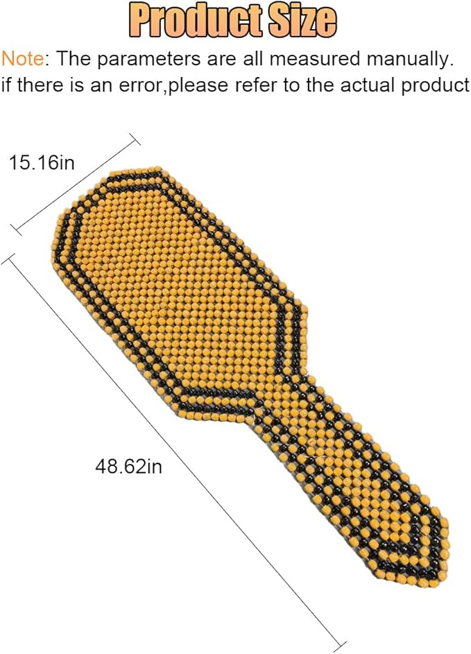 Breathable Wood Beaded Seat Cushion, Cooling Double Strung Auto Back Massaging Driver Seats Cover for Fatigue Relief, Comfort Ventilated Support Cushion for Car Seat Chair (Beige)