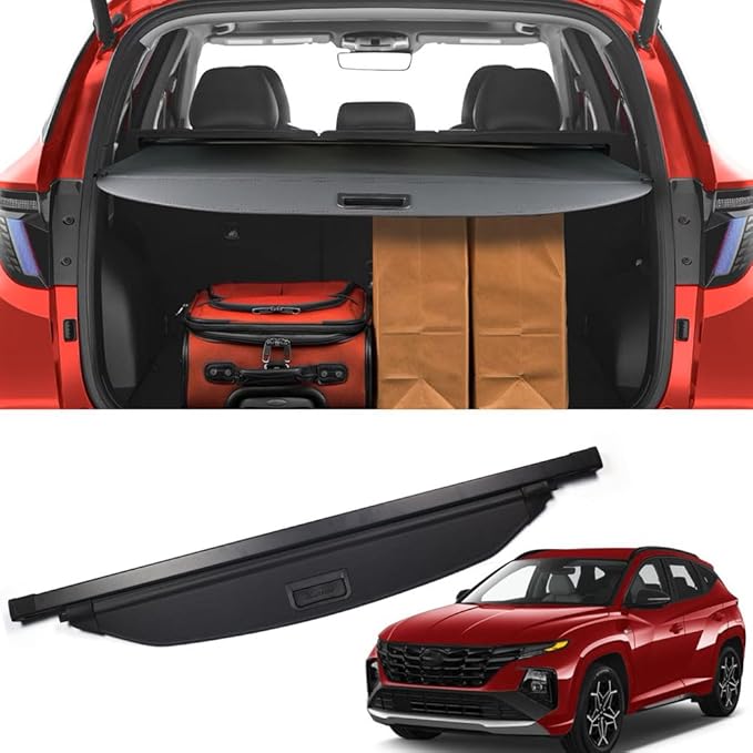Marretoo for Hyundai Tucson Cargo Cover 2022 2023 2024 2025 Black Retractable Trunk Cover for Hyundai Tucson Accessories