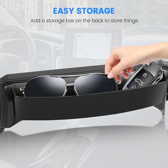 Car Phone Holder Fit for Toyota Corolla 2019-2025/Corolla Cross 2022-2025 Accessories, Cell Phone Mount with Dash Organizer 8-Inch Screen Fixed Clip Hands-Free 360° Rotation
