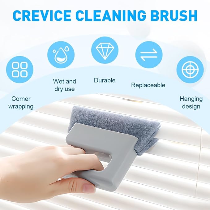 Magic Window Track Cleaner, 2026 Upgraded Handheld Cleaning Brush Set, Creative Cleaner Brushes Tools for Window lides Gaps, Sliding Door Track, Tile Lines Shutter Car Vents (3pcs Grey)