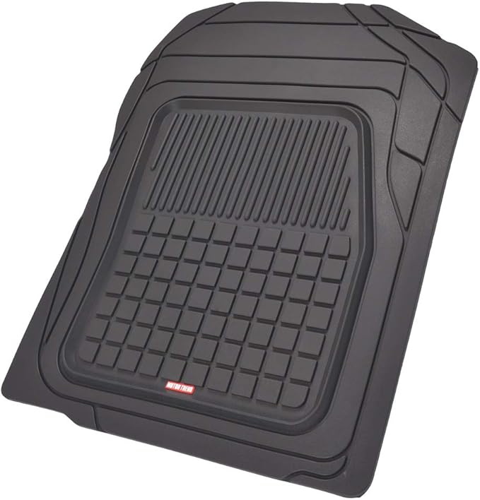 BDK Performance FlexTough 5-Piece Front & Rear Rubber Car Floor Mats & Cargo Liner For Cars SUVs Trucks Vans, All-Weather Heavy Duty Semi Custom Fit Trimmable Trim-To-Fit Deep Dish Protection Non-Slip