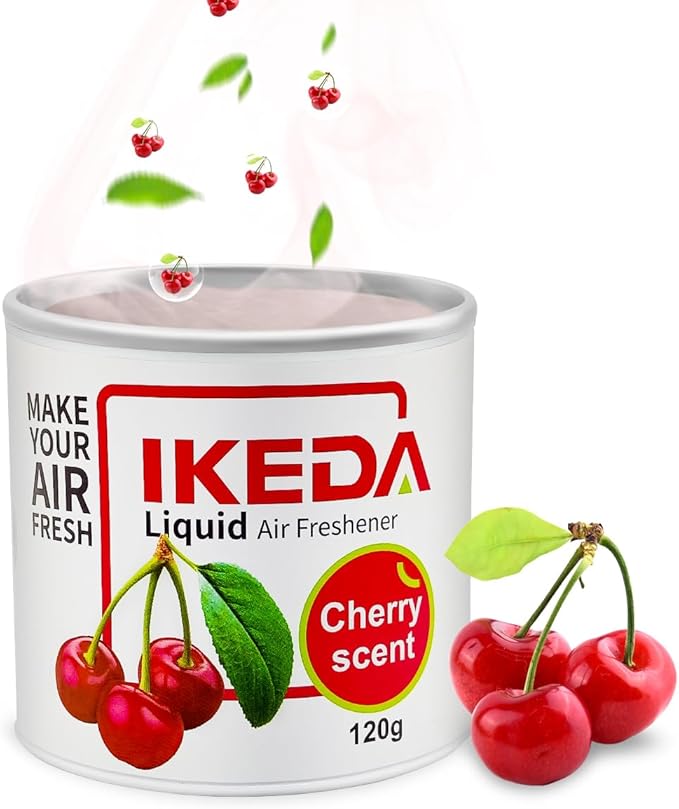 Car Air Freshener: Cherry Scent Liquid Cans | Odor Elimination | Smoke Smell Remover | Strong Long-Lasting Fragrance | For Auto Home | 4.23 oz | 1 pack
