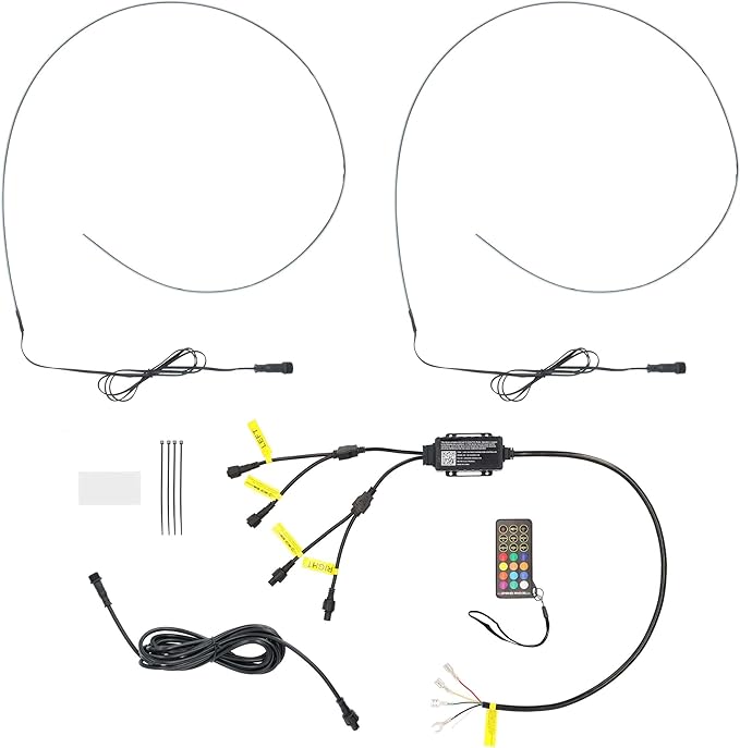 Heise by Metra Chasing Dash Trim Accent Light Kit, LED, 2 Piece, 3 ft Strips, Interior, with Controller and Remote