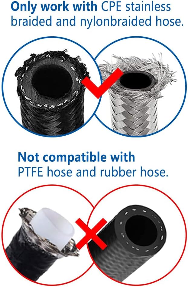 LokoCar 6AN Hose End Fitting 90 Degree Swivel For CPE Braided Hose Black 2Pcs
