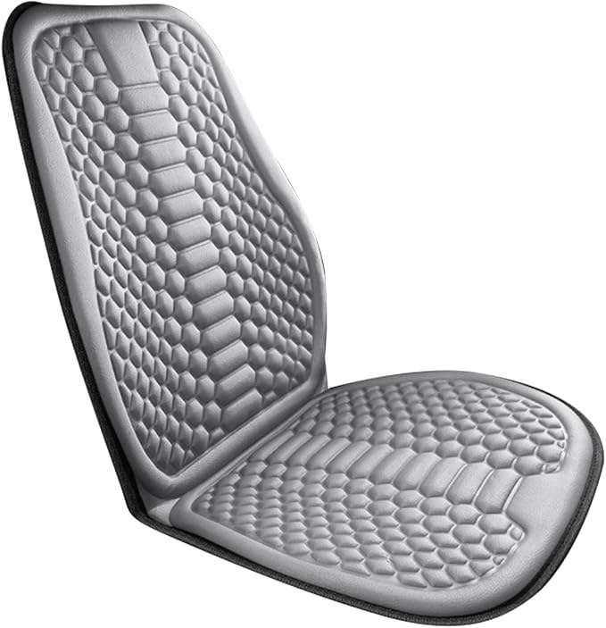 Car Seat Cushion Front Seat, Breathable Lumbar Support Car Seat Cushion for Long Sitting, Non-Slip Car Seat Pad (Gray)
