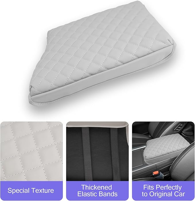LUWU 2025 Palisade Center Console Cover Compatible with 2020-2024 2025 Palisade Accessories Armrest Cover Center Console Pad Armrest Console Cover (Thick Off-White)