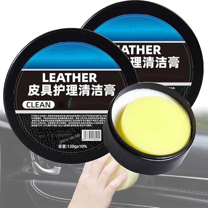 Cleaning and Care Cream & Cleaning Paste for Leather Care, Leather Care Cleaning Paste, Leather Luster Kitm, Car Leather Conditioner Oil Paste (2Pcs)