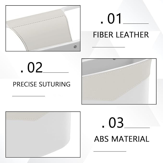 Car Trash Can for Seat Headrest, Mini Automotive Front Back Seat Garbage Can, Leakproof Vehicle Hanging Trash Cans, Multi-Purpose Auto Garbage Bin & Storage Organizer, Car Accessories (White)