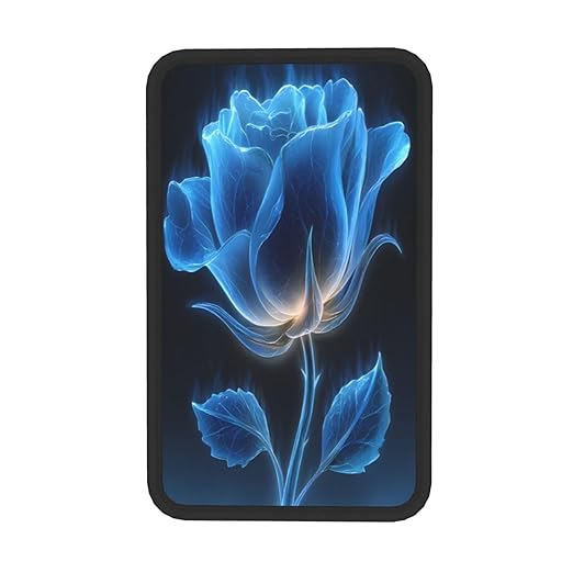 Blue Rose with Glowing Car Auto Armrest Cushion Cover Accessories Center Console Seat Box Pad Protector Universal Decoration for Most Vehicle SUV Truck