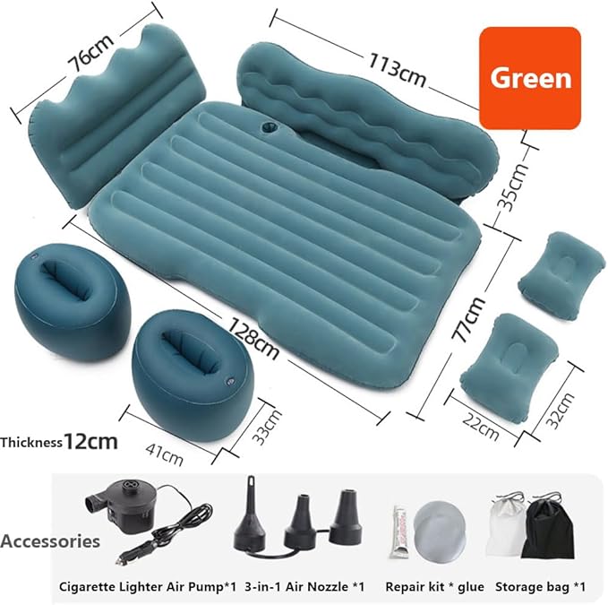 Car Inflatable Air Mattress for Nissan Armada (new Generation) 2025 Inflatable Back Seat Car Bed Double-Sided Portable Camping Travel Sleeping Bed,Dark Green-Mountain Design