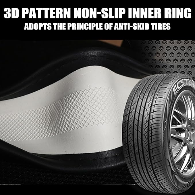 Car Steering Wheel Cover, Anti-Slip Leather Breathable Comfortable Automotive Steering Wheel Cover Protector Decoration for Men and Women, 15 Inch Universal for SUV, Truck, RV（Blue）