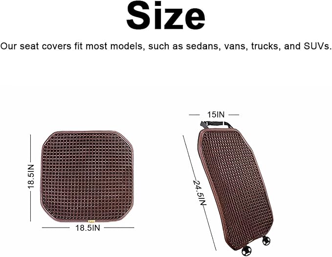 Cool and Breathable 3D air MESH car seat Cushion for Summer, Universal Ventilated Comfortable seat pad, Suitable for sedans, Vans, Pickup Trucks, and SUVs (Brown seat cushion-1PCS)