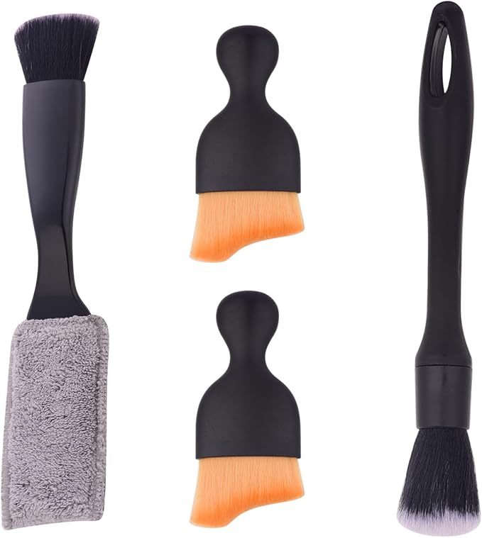 4PCS Car Interior Cleaning Brushes Car Interior Detailing Brush Car Detail Soft Brush Kit Interior Detailing Kit Tools Duster Brush for Auto Truck SUV Interior Cleaning Equipment