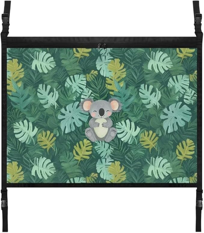 Koala Palm Leaf Car Seat Organizer Roof Storage Tidy Pouch Pocket Car Travel Accessories Suitable for Cars, SUVs