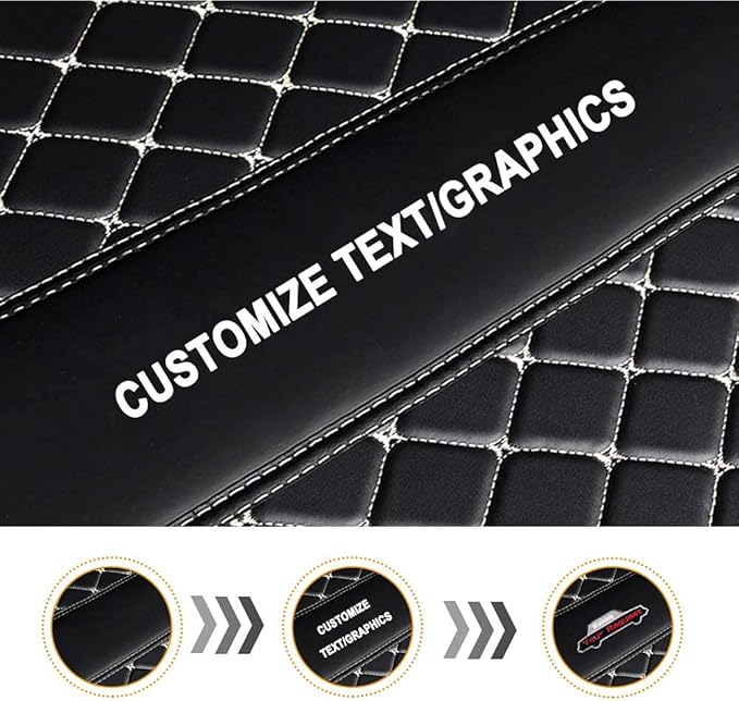 Custom Car Floor Mats Custom Logo/Pattern for SUV Van Truck Sedan Coupe Car Mats Full Surrouded Floor Mat All Weather Waterproof and Anti-Slip Protection Car Floor Liners(Black)