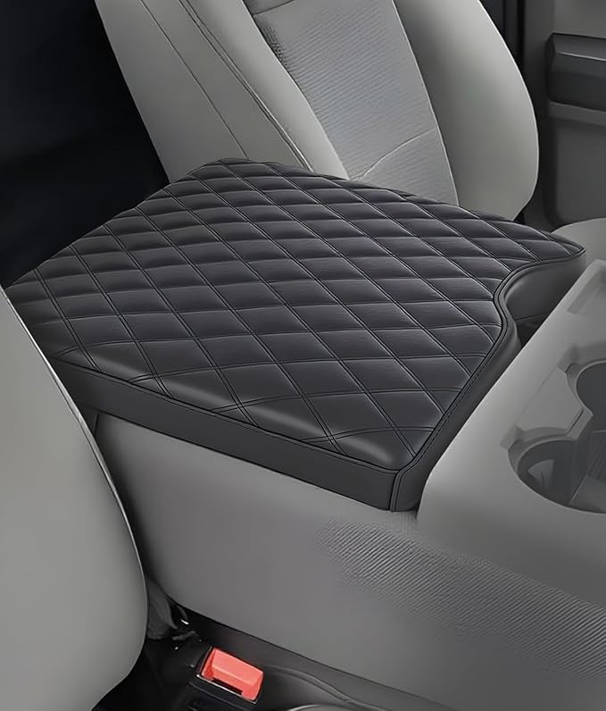 Center Console Cover for 2015-2025 F150, 2017-2025 F250 F350 F450 Accessories with 40/20/40 Jump Seat, Leather Middle Armrest Console Cover Elbow Arm Rest Cushion (Jump Seat Only)